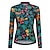 cheap Women&#039;s Jerseys-21Grams Women&#039;s Cycling Jersey Long Sleeve Bike Top with 3 Rear Pockets Mountain Bike MTB Road Bike Cycling Breathable Moisture Wicking Quick Dry Reflective Strips Green Floral Botanical Sports