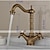 cheap Rotatable-Single Handle Kitchen Faucet Antique Brass One Hole Rotatable Standard Spout/Tall/­High Arc, Brass Antique/COD Kitchen Faucet with Supply Lines / Adjustable to Cold and Hot Water