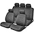 abordables Fundas de asiento para coche-Juego completo de tela de poliéster universal de 5 asientos Starfire, funda de asiento de coche negra y azul, protector de cojín, lavable
