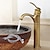 cheap Classical-Bathroom Sink Faucet,Antique Brass Traditional Style Single Handle One Hole Bath Taps with Hot and Cold Switch and Ceramic Valve