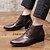 cheap Dress Boots-Men&#039;s Boots Dress Shoes Combat Boots Casual British Daily PU Booties / Ankle Boots Lace-up Black Burgundy Fall Winter