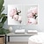 cheap Botanical/Floral Prints-3 Panels Peony/ Pink Flower Wall Art Wall Hanging Gift Home Decoration Rolled Canvas No Frame Unframed Unstretched