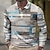 voordelige herenpolo&#039;s met knopen-Voor heren POLO Shirt Wafel poloshirt Golfshirt Grafisch Strijkijzer Zwart Wit Geel blauw Stoffig blauw 3D-afdrukken Straat Dagelijks Lange mouw 3D Button-omlaag Kleding Modieus Casual Ademend