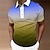 abordables polos de hombre con botones-Hombre POLO Camiseta de golf Degradado Cuello Vuelto Rosa Azul Piscina Morado Verde Trébol Impresión 3D Exterior Calle Mangas cortas Estampado Abotonar Ropa Moda Design Casual Transpirable