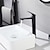 abordables Grifería para lavabos-Grifo de lavabo de baño, grifos de baño de un solo mango estereoscópico de latón con interruptor de agua caliente y fría
