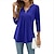 cheap Women&#039;s Blouses &amp; Shirts-Women&#039;s Blouse Shirt Tunic Green Blue Purple Plain Flowing tunic 3/4 Length Sleeve Daily Weekend Streetwear Casual V Neck Regular S