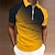 cheap Men&#039;s 3D Zipper Polo-Men&#039;s Polo Shirt Golf Shirt Geometry Turndown Yellow 3D Print Outdoor Street Short Sleeves Zipper Print Clothing Apparel Fashion Designer Casual Breathable