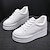 abordables Zapatillas de mujer-Mujer Zapatillas de deporte Zapatos de incremento de altura Zapatillas de plataforma Zapatos blancos Exterior Diario Color sólido Plataforma Dedo redondo Deportivo Casual Zapatos de Paseo Cuero