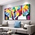 abordables Pinturas de animales-Mintura pinturas al óleo de vaca hechas a mano sobre lienzo decoración de arte de la pared imagen de animales abstractos modernos para decoración del hogar pintura enrollada sin marco sin estirar