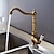 billiga Klassisk-badrumshandfat kran koppar/centerset tvättställsblandare enkelgrepp ett håls badkranar innehåller med kallt och varmt vatten