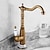 cheap Classical-Bathroom Sink Faucet Copper/Centerset Basin Faucet Single Handle One Hole Bath Taps Contain with Cold and Hot Water