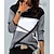 cheap Women&#039;s T-shirts-Women&#039;s Plus Size T shirt Tee Color Block Casual Weekend Black Red Blue Print Long Sleeve Basic Round Neck Regular Fit Fall &amp; Winter