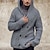 cheap Men&#039;s Cardigan Sweater-Men&#039;s Sweater Cardigan Sweater Hoodie Knit Knitted Solid Color Hooded Stylish Vintage Style Daily Wear Clothing Apparel Winter Fall Gray M L XL