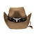 voordelige Dameshoeden-dames cowboyhoeden etnische stijl stro panamahoed riem koe versieren westerse hoeden