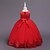 preiswerte Partykleider-Kinder Wenig Mädchen Kleid Einfarbig Blume A Linie Kleid Party Besondere Anlässe Pailletten Bestickt Weiß Champagner Rote Midi Ärmellos Prinzessin nette Art Kleider Frühling Sommer Schlank 4-13 Jahre