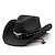 ieftine Pălării Damă-pălării de cowboy damă stil etnic pălărie panama de paie curea de vaca decora pălării occidentale