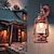 billige udendørs væglamper-landlig stil lanterne væglampe retro installation væglampe med glasskærm velegnet til loft soveværelse stuehus 7 tommer dyb x 15 tommer høj
