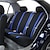 abordables Fundas de asiento para coche-Juego completo de tela de poliéster universal de 5 asientos Starfire, funda de asiento de coche negra y azul, protector de cojín, lavable