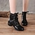 cheap Dance Boots-Women&#039;s Dance Boots Performance Square Dance Fashion Split Sole Mesh Thick Heel Round Toe Lace-up Adults&#039; Mesh leather