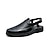 levne Pánské pantofle a žabky-pánské pu kožené sandály dřeváky &amp; mezci britské nadrozměrné pantofle polobotky prodyšná přezka sandály černá hnědá léto jaro