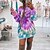 cheap Casual Dresses-Women&#039;s Short Mini Dress A Line Dress Green Purple Red Long Sleeve Print Tie Dye Crew Neck Fall Winter Stylish Casual 2022 Loose S M L XL XXL 3XL