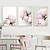 voordelige Botanische prints-3 panelen pioenroos / roze bloem kunst aan de muur muur opknoping cadeau woondecoratie opgerold canvas geen frame ingelijste niet uitgerekt