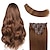 preiswerte Anklippbare Haarverlängerungen-Einclipsen Haarverlängerungen Echthaar 8St Packung Glatt Naturfarbe Haarverlängerungen