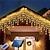 זול חוט נורות לד-LED אורות נטיפי קרח 3/5 מ&#039; 256 led פיות אור חוטי חשמל סולארי אורות וילון לחלון מסיבת חג המולד גן חצר תאורת חג תפאורה עם שלט רחוק