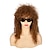 baratos Peruca para Fantasia-peruca longa encaracolada marrom anos 70 anos 80 peruca tainha punk heavy metal rock cosplay para perucas eddie peruca halloween