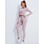 billiga Set och One-Pieces-Dam Set med sportkläder Träningsset Vinter 2 st Beskuren Rand Damasker Magtröja Gul Rosa Elastan Yoga Kondition Gymträning Magkontroll Rumplyft Andningsfunktion Sport Sportkläder Elastisk