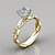economico Anelli-longrui gioielli europei e americani placcati in oro rosa 18 carati anello con diamanti a forma di principessa a due colori con diamanti a croce
