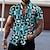 billige grafiske skjorter til mænd-Herre Skjorte Grafisk skjorte Poker Aftæpning Blå-Grøn Trykt mønster Gade Daglig Kortærmet Trykt mønster Knap ned Tøj Mode Designer Afslappet Åndbart