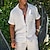 cheap Cotton Linen Shirt-Men&#039;s Button Up Shirt Summer Shirt Beach Shirt Collared Shirt White Yellow Pink Short Sleeve Solid Color Spring &amp; Summer Daily Hawaiian Clothing Apparel