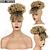 billiga Lugg-afro puff dragsko hästsvans med kinky lockigt hårspänne i luggen kort hästsvans hårförlängning uppsatta hårstycken för svarta kvinnor