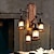 Недорогие В форме фонаря-4-Light 45 cm Подвесные лампы Дерево промышленные Деревенский 110-120Вольт 220-240Вольт