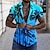 billige hawaiianske skjorter i revers til mænd-Herre Skjorte Grafisk skjorte Aloha skjorte Grafisk Træ Aftæpning Havblå Gul Lilla Grøn 3D-udskrivning Gade Daglig Kortærmet 3D Knap ned Tøj Mode Designer Afslappet Åndbart