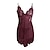 cheap Super Sale-Women&#039;s Chemises &amp; Negligees Dress Lovers Hot Pure Color Polyester Home Valentine&#039;s Day Straps Sleeveless Backless Spring Summer Black Wine