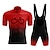 cheap Men&#039;s Clothing Sets-21Grams Men&#039;s Cycling Jersey with Bib Shorts Short Sleeve Mountain Bike MTB Road Bike Cycling Black Red Blue Graphic Gradient Bike Clothing Suit 3D Pad Breathable Moisture Wicking Quick Dry Back