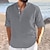 رخيصةأون قميص قطن كتان-رجالي قميص قميص كتان قميص صيفي قميص الشاطئ أسود أبيض أزرق البحرية كم طويل سهل V رقبة كل الفصول مناسب للبس اليومي ستايل هاواي ملابس