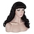 cheap Costume Wigs-50s Vintage Medium Length Black Wigs with Bangs  Natural Wavy Synthetic Hair Wig for Women Cosplay Halloween