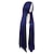 economico Parrucche da festa-Perucce Boa Hancock One Piece 40-100cm blu/nero lunghe dritte peruca cosplay per feste perucce per Halloween
