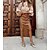cheap Blouses &amp; Shirts-Women&#039;s Blouse Shirt Light Brown Brown Gray Bow Print Geometric Work Holiday Long Sleeve Standing Collar Streetwear Casual Regular S