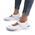 ieftine Adidași de Damă-Pentru femei Adidași Mărime Plus Size Adidași adezivi Pantofi albi În aer liber Zilnic Bloc Culoare Mată Vară Toc Platformă Vârf rotund Sportiv Clasic Casual Plimbare Plasă Panglică Negru Alb Roz