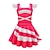 cheap Movie &amp; TV Theme Costumes-Z-O-M-B-I-E-S Zombies Dress Bag Vacation Dress Girls&#039; Movie Cosplay Cosplay Red Children&#039;s Day Masquerade Dress