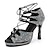 olcso Latin cipők-Női Latin cipő Salsa Cipő Tánccipők Otthoni Professzionális ChaCha Csillogó kristály flitteres ékszer Telitalp Fűzős Felnőttek Fekete Barack