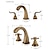 cheap Multi Holes-Widespread Bathroom Sink Mixer Faucet, Vintage Brass 3 Hole 2 Handles Basin Taps, Retro Style Bathroom Tap Contain with Cold and Hot Water Hose