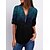 cheap Blouses &amp; Shirts-Women&#039;s Blouse Shirt Green Blue Purple Quarter Zip Print Color Gradient Casual Weekend Long Sleeve V Neck Basic Regular S