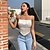 cheap Tank Tops-Women&#039;s Camisole White Zipper Plain Daily Going out Sleeveless Off Shoulder Sexy Regular Slim S
