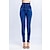cheap Leggings-Women&#039;s Tights Pants Trousers Faux Denim Black Blue Fashion High Waist Casual Weekend Full Length High Elasticity Plain Tummy Control S M L XL XXL