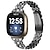 olcso Fitbit óraszíjak-Smart Watch Band Kompatibilis valamivel FitBit Versa 4 Sense 2 Versa 3 Sense Rozsdamentes acél ötvözet Strassz Okos óra Szíj Bling Diamond Fém kapocs Állítható Ékszer karkötő Csere Karszalag